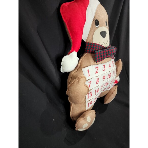 Teddy Bear in Santa Hat Advent Calendar Christmas Decoration Stuffed Felt - Picture 6 of 12